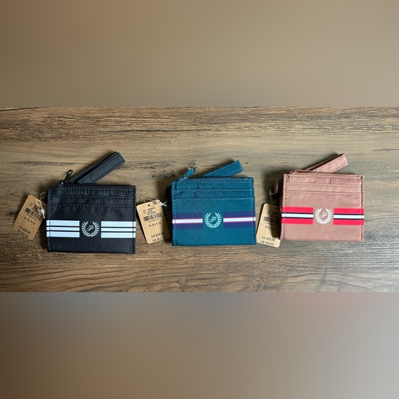 Victoria’s Secret Pink Card Holder Keychain w/zip Set Of 3-OS NWT🤎🖤💙 - Picture 1 of 8